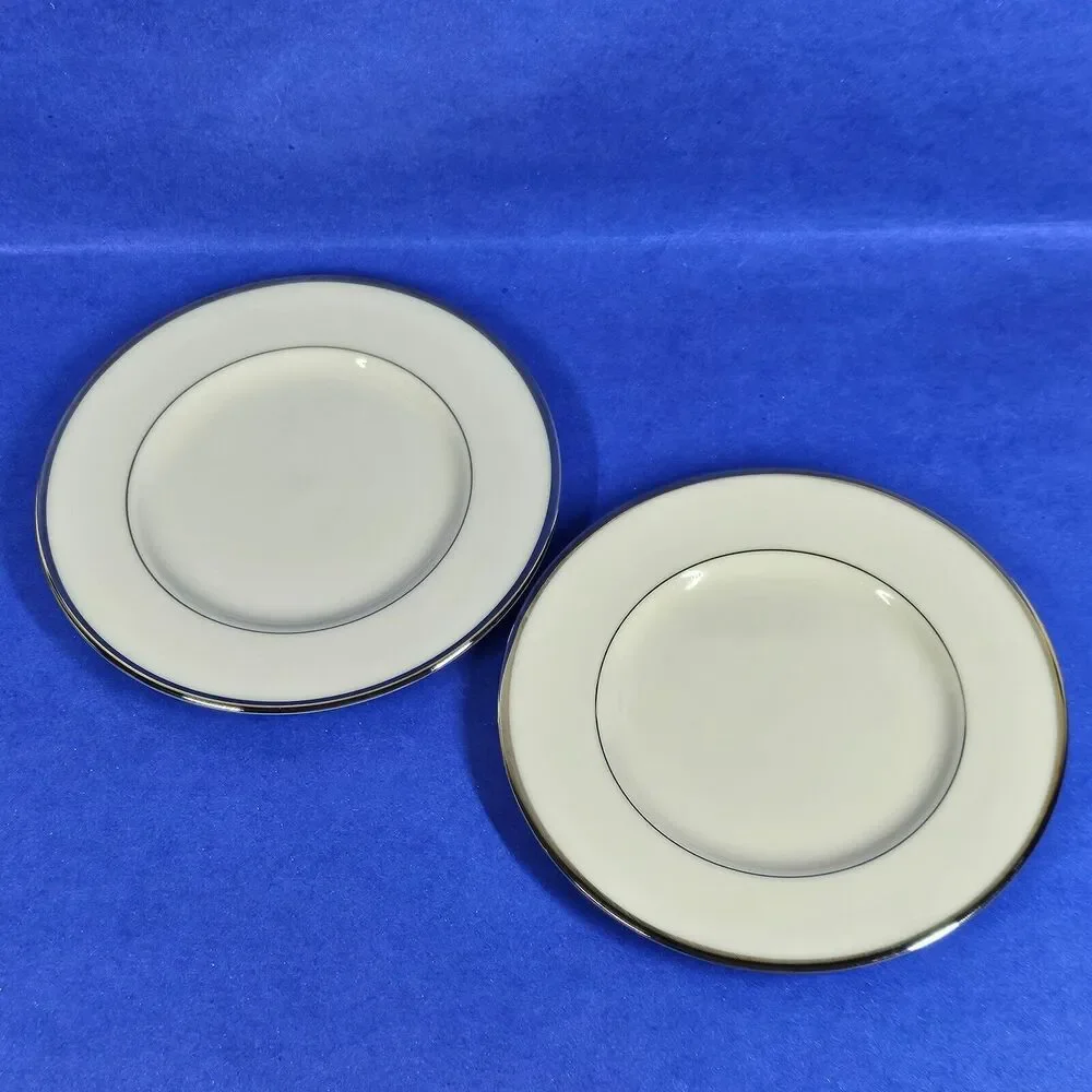 Lenox Montclair Ivory Platinum Trim - 2 Bread Plates 6 3/8